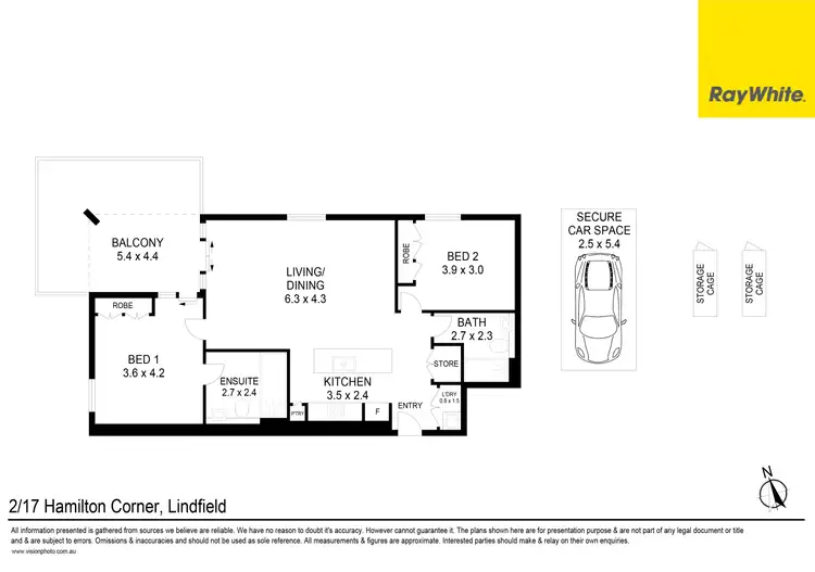 Floorplan of Homely unit listing, 2/17 Hamilton Corner, Lindfield NSW 2070