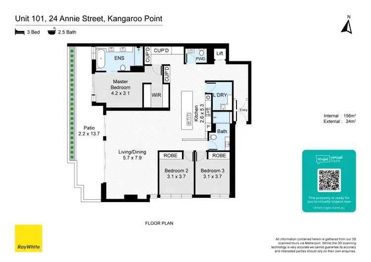 Floorplan of Homely apartment listing, 101/24 Annie Street, Kangaroo Point QLD 4169