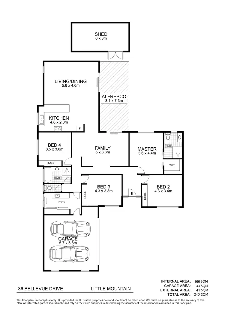 Floorplan of Homely house listing, 36 Bellevue Drive, Little Mountain QLD 4551