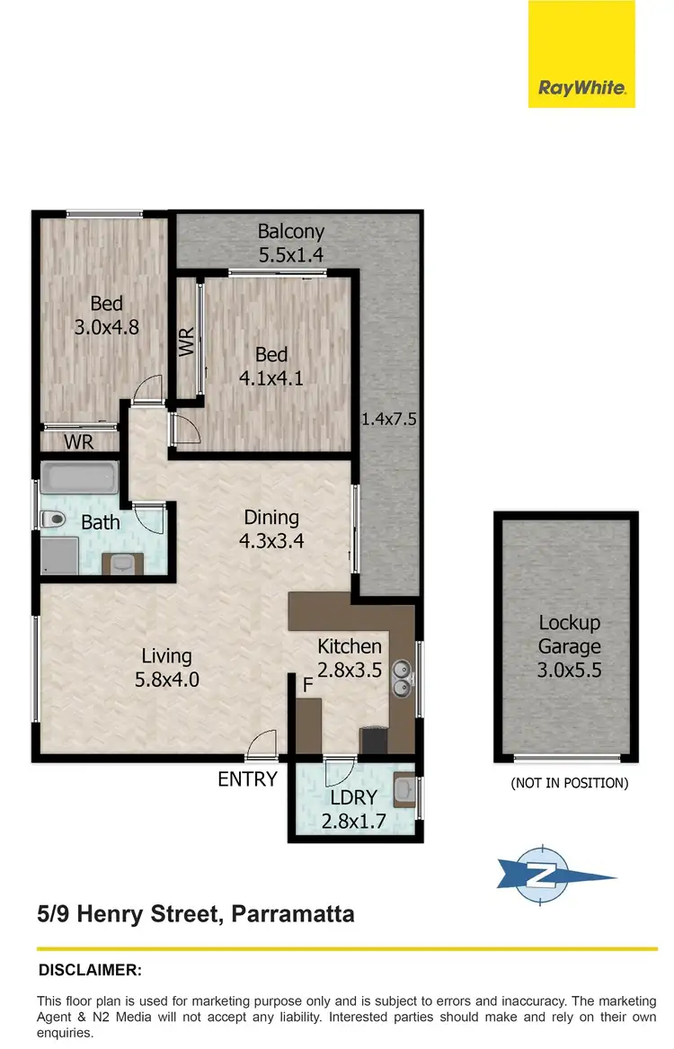 Floorplan of Homely unit listing, 5/9 Henry Street, Parramatta NSW 2150