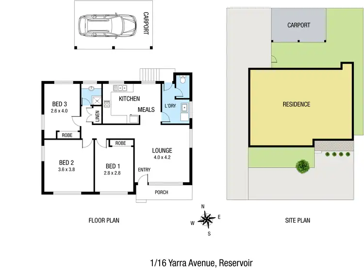 Floorplan of Homely house listing, 1/16 Yarra Avenue, Reservoir VIC 3073
