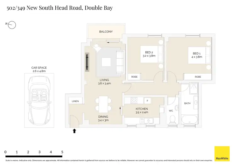 Floorplan of Homely apartment listing, 502/349 New South Head Road, Double Bay NSW 2028