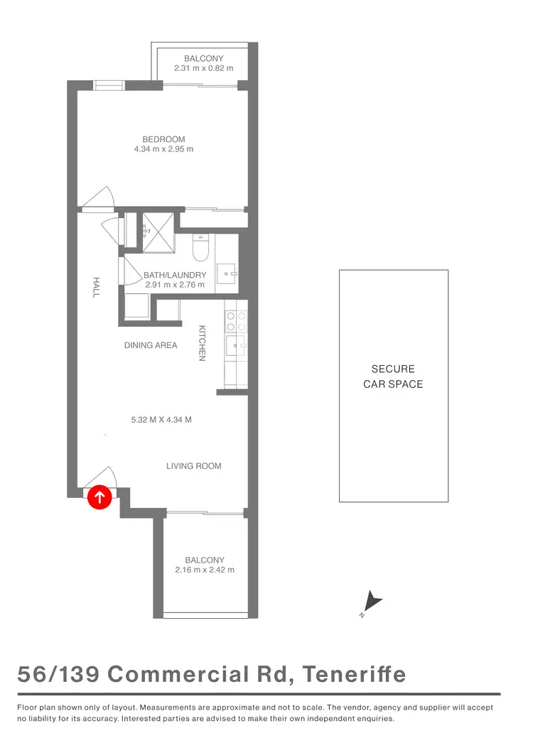 Floorplan of Homely unit listing, 56/139 Commercial Road, Teneriffe QLD 4005