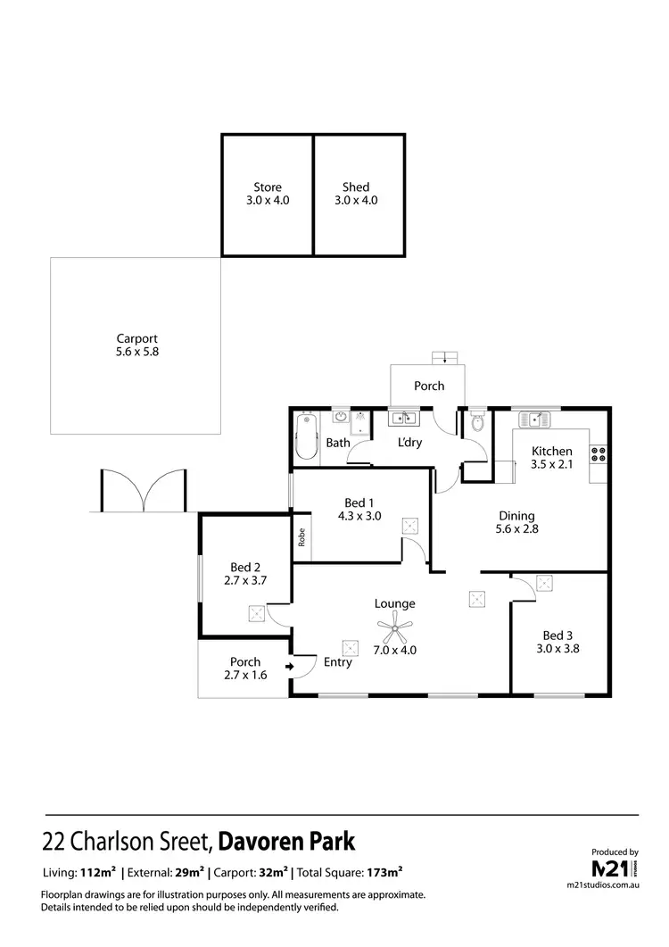 Floorplan of Homely house listing, 22 Charlson Street, Davoren Park SA 5113