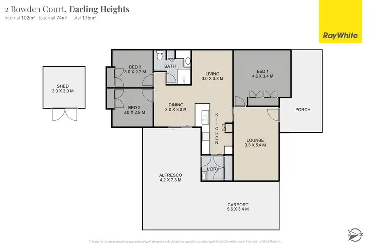 Floorplan of Homely house listing, 2 Bowden Court, Darling Heights QLD 4350