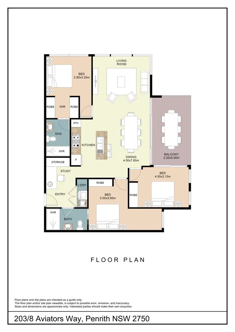 Floorplan of Homely apartment listing, 203/8 Aviators Way, Penrith NSW 2750