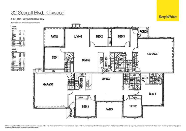 Floorplan of Homely townhouse listing, 1/32 Seagull Boulevard, Kirkwood QLD 4680