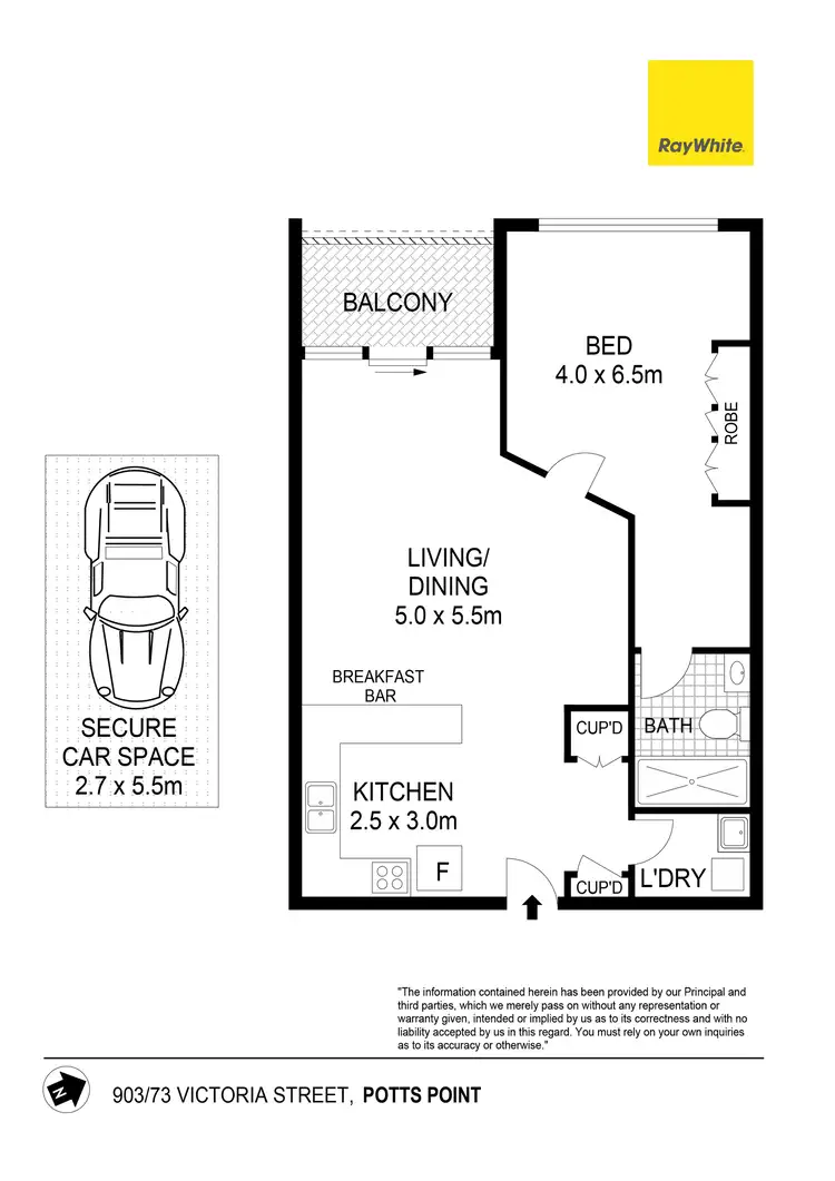 Floorplan of Homely apartment listing, 903/73 Victoria Street, Potts Point NSW 2011