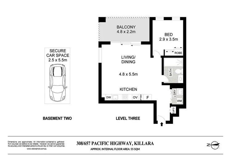 Floorplan of Homely apartment listing, 308/657 Pacific Highway, Killara NSW 2071