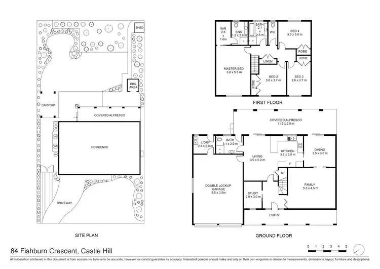 Floorplan of Homely house listing, 84 Fishburn Crescent, Castle Hill NSW 2154