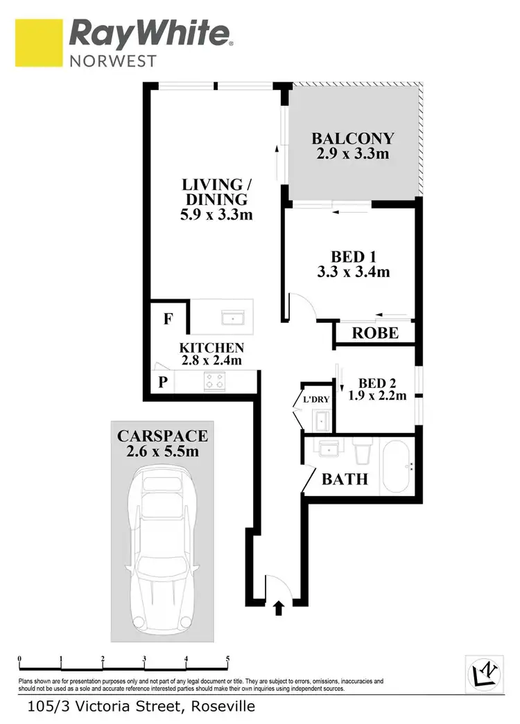 Floorplan of Homely apartment listing, 105/3 Victoria Street, Roseville NSW 2069