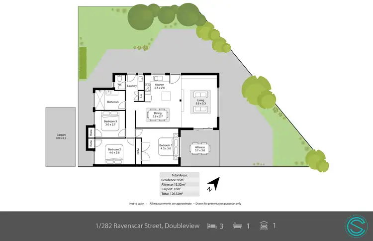 Floorplan of Homely villa listing, 1/282 Ravenscar Street, Doubleview WA 6018