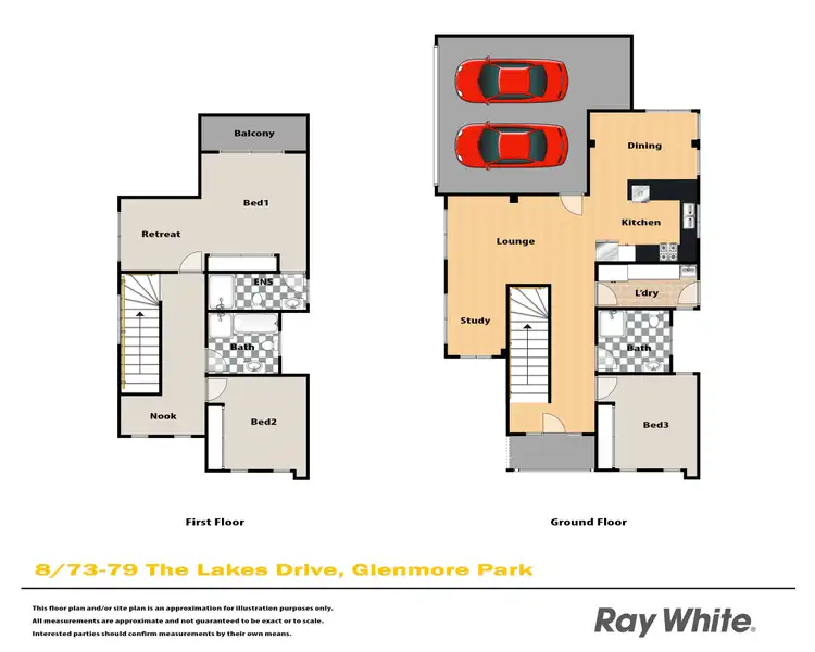 Floorplan of Homely townhouse listing, 8/73 The Lakes Drive, Glenmore Park NSW 2745