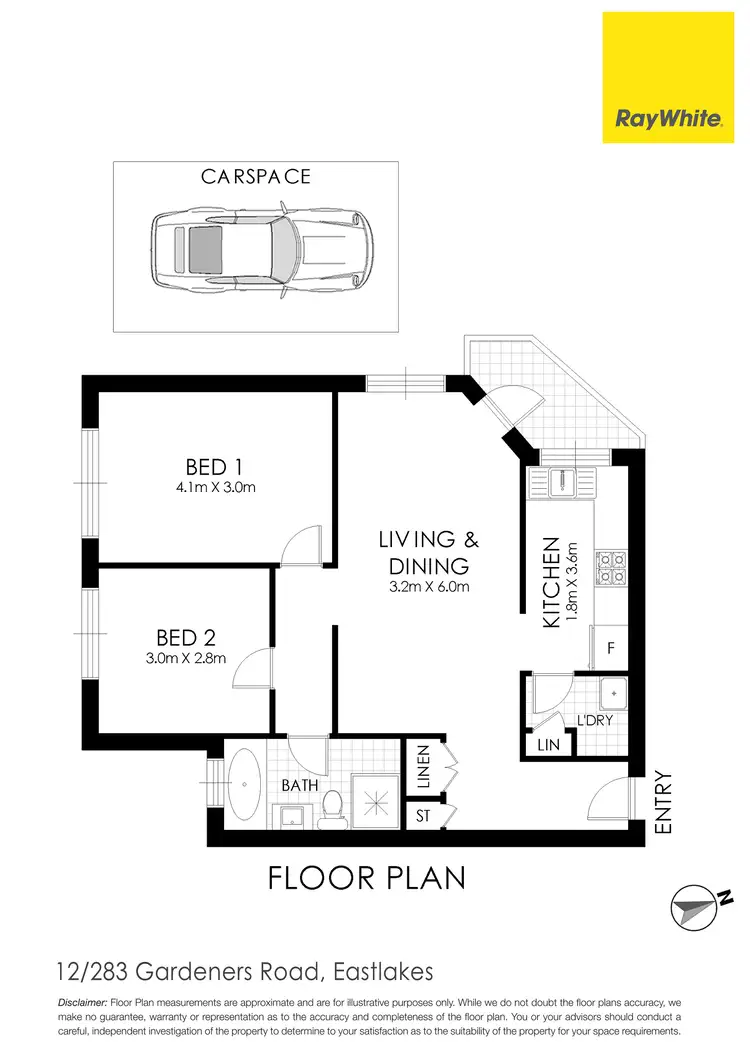 Floorplan of Homely apartment listing, 12/283 Gardeners Road, Eastlakes NSW 2018
