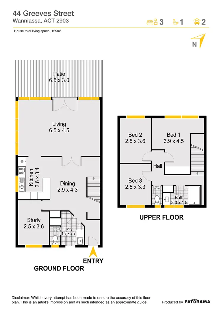 Floorplan of Homely house listing, 44 Greeves Street, Wanniassa ACT 2903