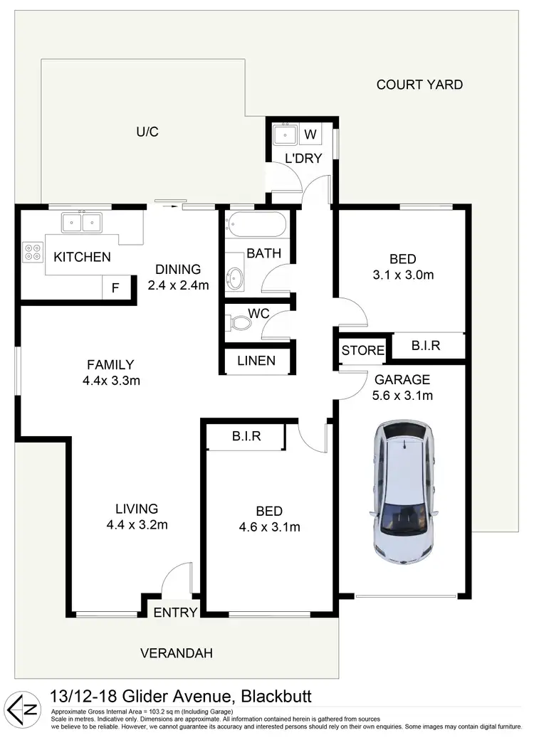 Floorplan of Homely villa listing, 13/12-18 Glider Avenue, Blackbutt NSW 2529