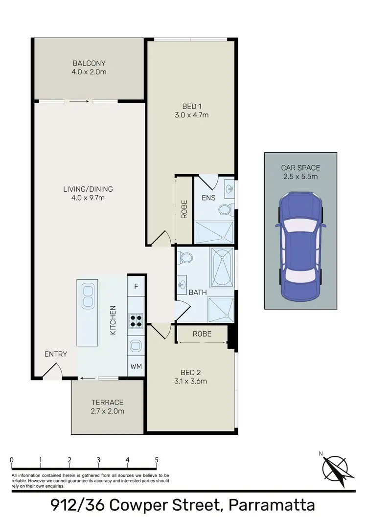 Floorplan of Homely apartment listing, 912/36-46 Cowper Street, Parramatta NSW 2150