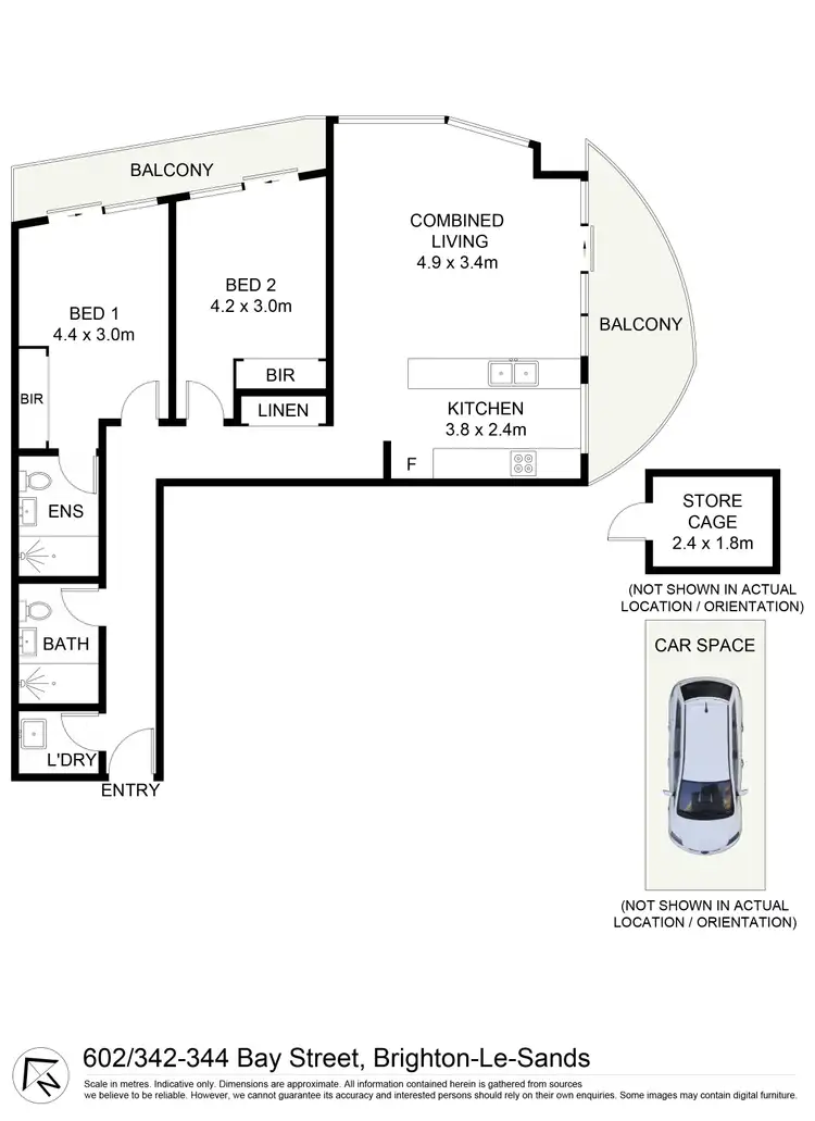 Floorplan of Homely unit listing, 602/342-344 Bay Street, Brighton-Le-Sands NSW 2216