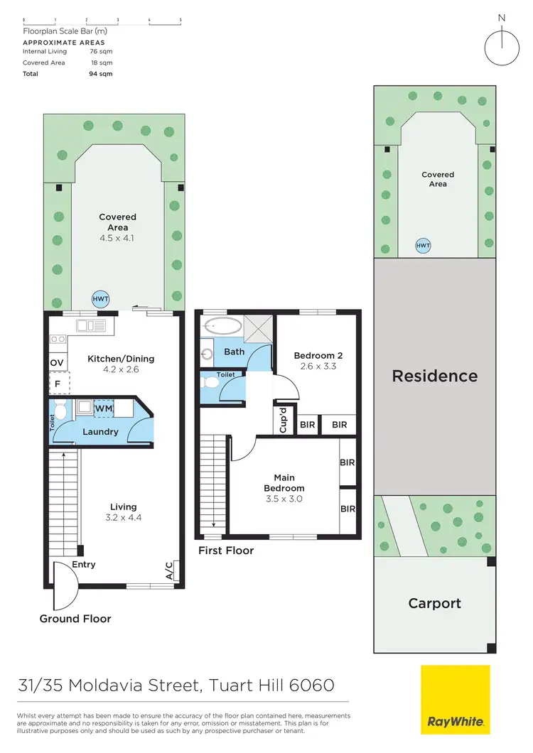 Floorplan of Homely townhouse listing, 31/35 Moldavia Street, Tuart Hill WA 6060