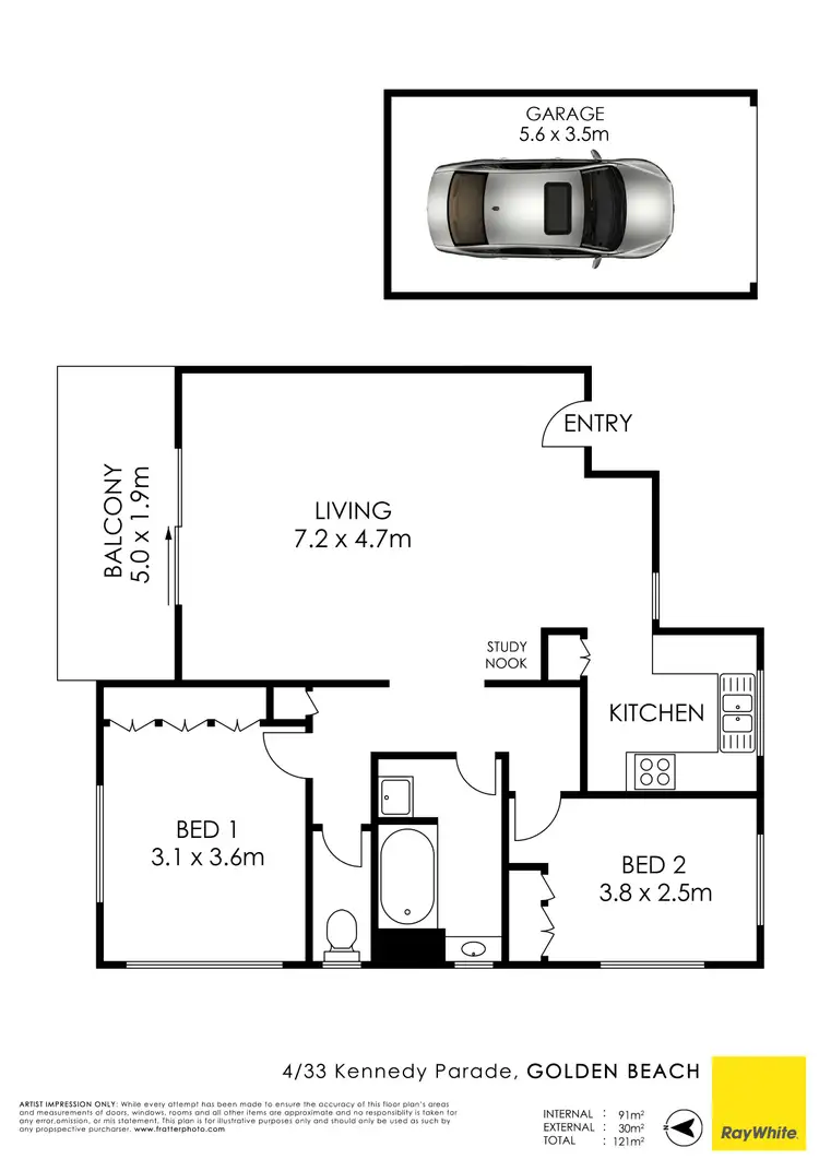 Floorplan of Homely unit listing, Unit 4/33 Kennedy Parade, Golden Beach QLD 4551