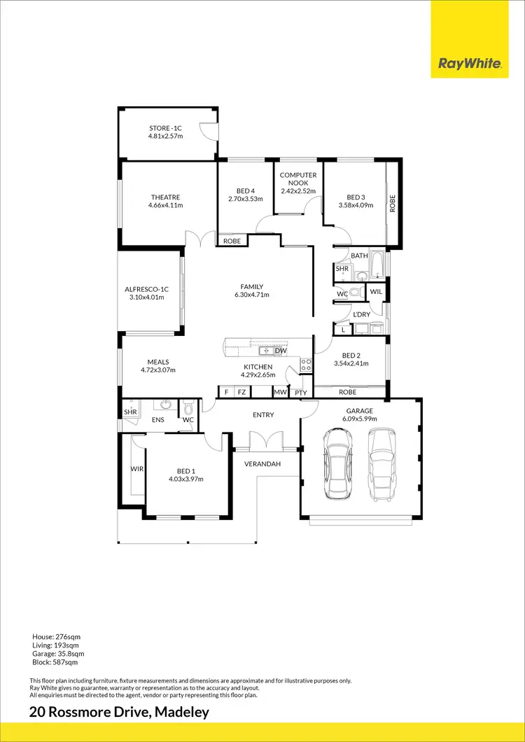 Floorplan of Homely house listing, 20 Rossmore Drive, Madeley WA 6065