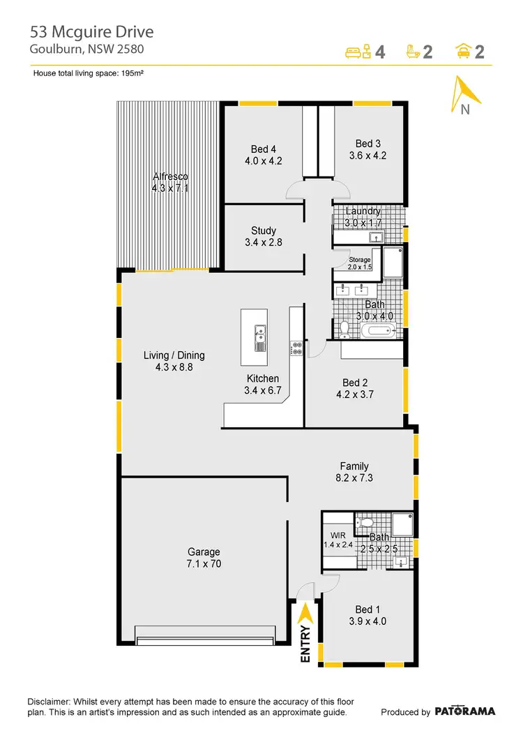Floorplan of Homely house listing, 53 McGuire Drive, Goulburn NSW 2580