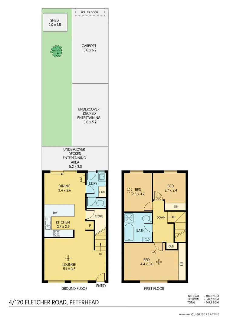Floorplan of Homely townhouse listing, 4/120 Fletcher Road, Peterhead SA 5016