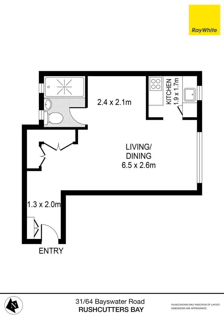 Floorplan of Homely studio listing, 31/64 Bayswater Road, Rushcutters Bay NSW 2011