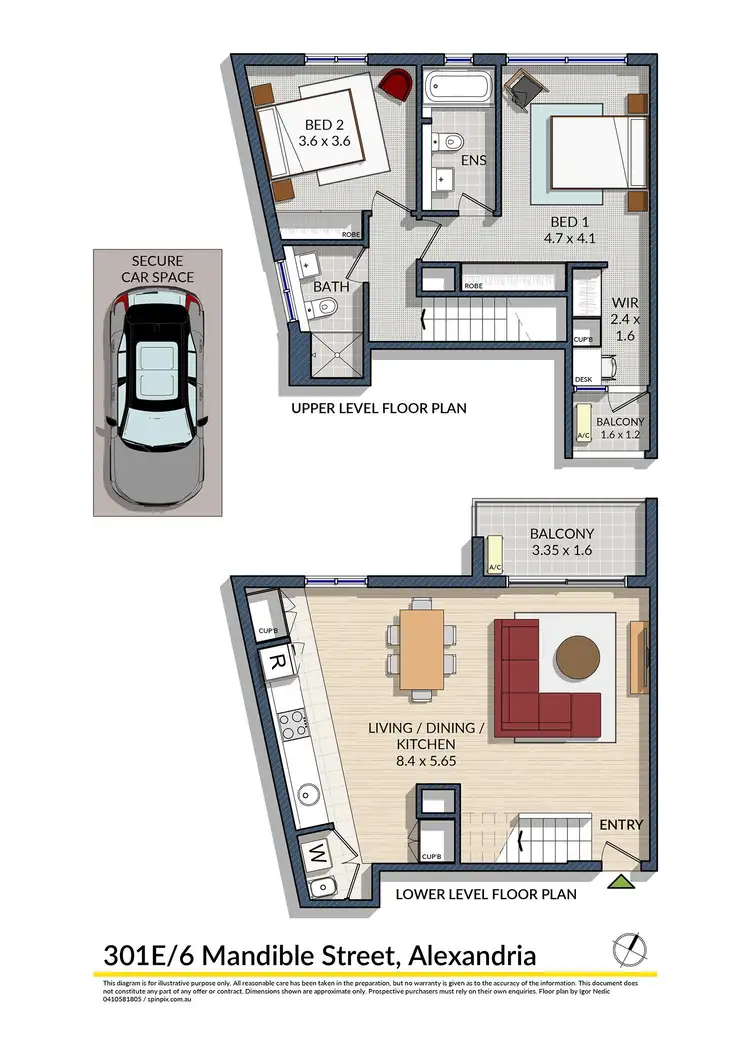 Floorplan of Homely apartment listing, 301E/6 Mandible Street, Alexandria NSW 2015