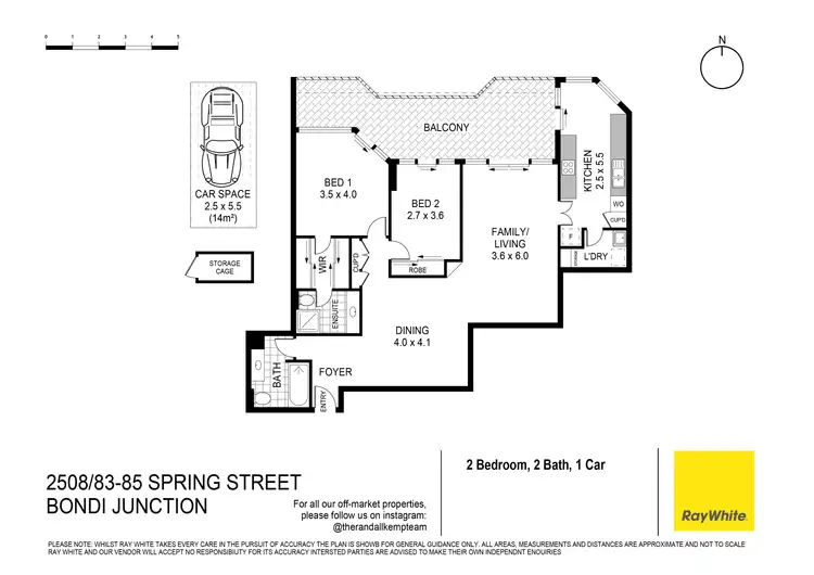 Floorplan of Homely apartment listing, 2508/83-85 Spring Street, Bondi Junction NSW 2022