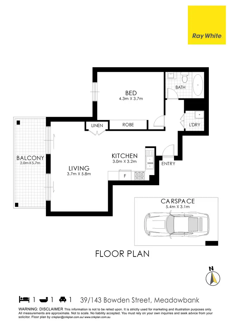 Floorplan of Homely apartment listing, 39/143 Bowden Street, Meadowbank NSW 2114