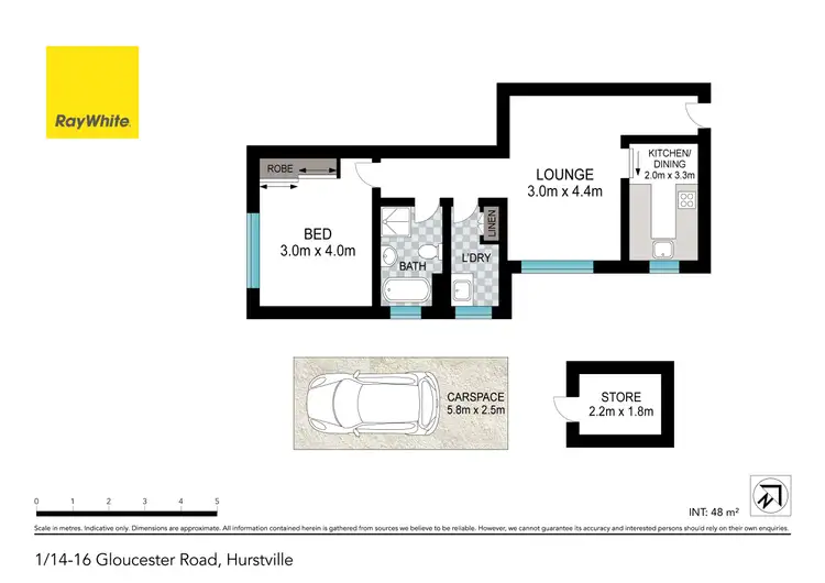 Floorplan of Homely unit listing, 1/14 - 16 Gloucester Road, Hurstville NSW 2220