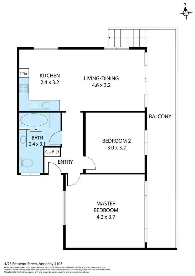 Floorplan of Homely unit listing, 4/73 Emperor Street, Annerley QLD 4103