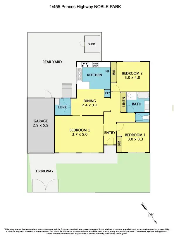 Floorplan of Homely unit listing, 1/455 Princes Highway, Noble Park VIC 3174