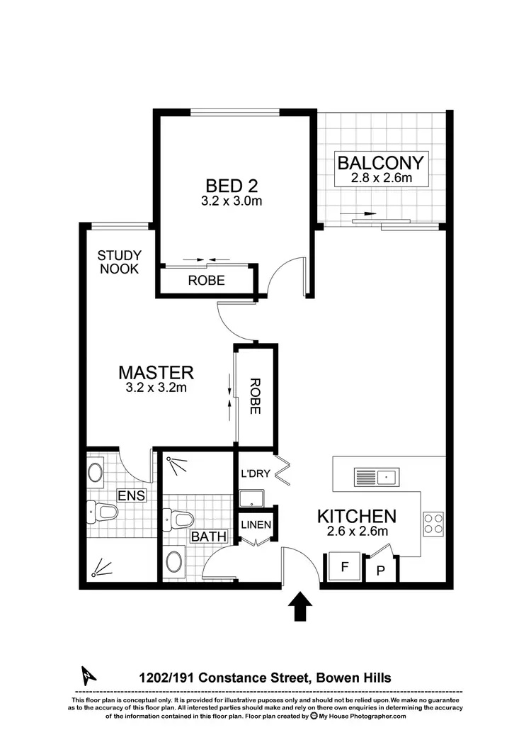 Floorplan of Homely apartment listing, 1202/191 Constance Street, Bowen Hills QLD 4006