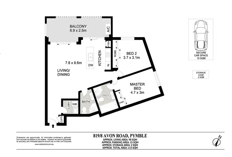 Floorplan of Homely apartment listing, 819/8 Avon Road, Pymble NSW 2073