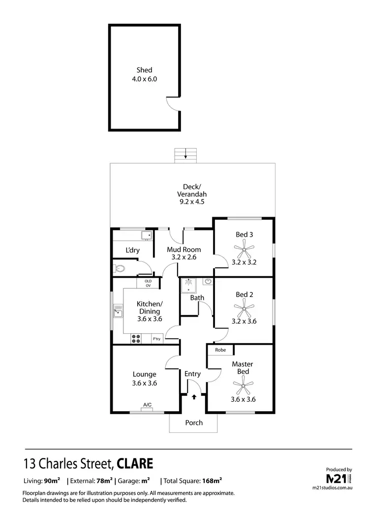 Floorplan of Homely house listing, 13 Charles Street, Clare SA 5453