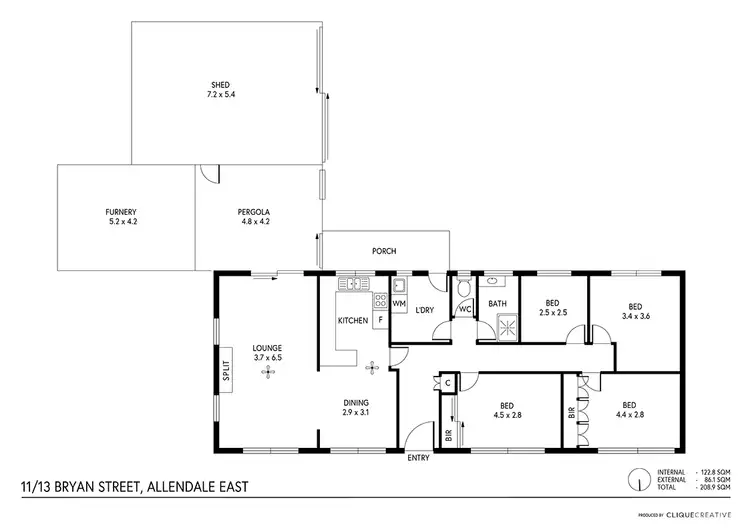 Floorplan of Homely house listing, 11 - 13 Bryan Street, Allendale East SA 5291