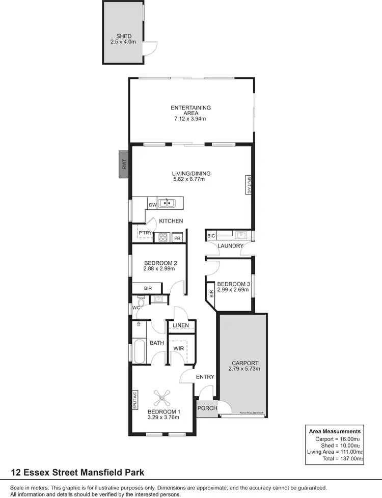 Floorplan of Homely house listing, 12 Essex Street, Mansfield Park SA 5012