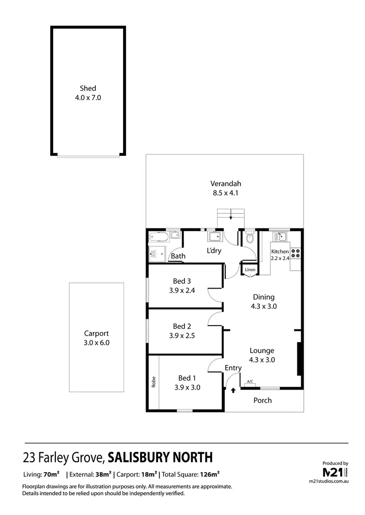 Floorplan of Homely house listing, 23 Farley Grove, Salisbury North SA 5108