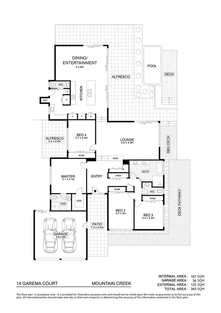 Floorplan of Homely house listing, 14 Garema Court, Mountain Creek QLD 4557