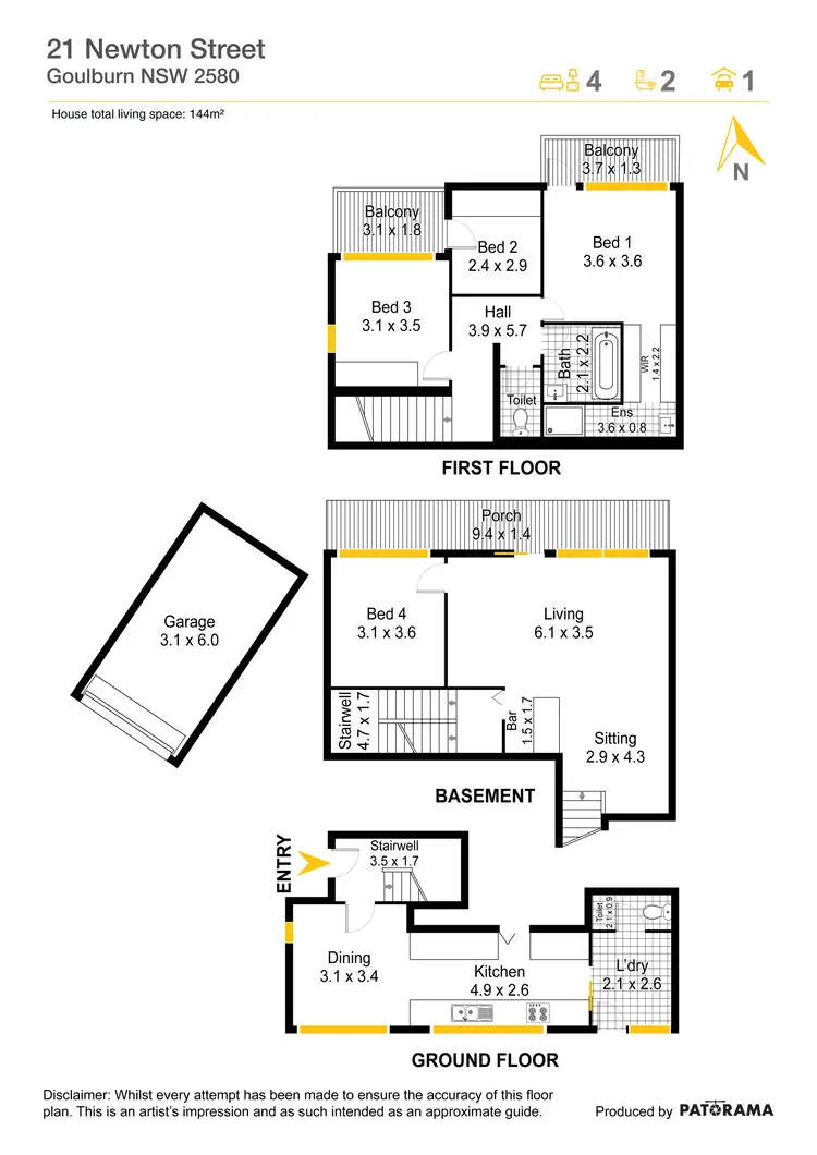 Floorplan of Homely house listing, 21 Newton Street, Goulburn NSW 2580