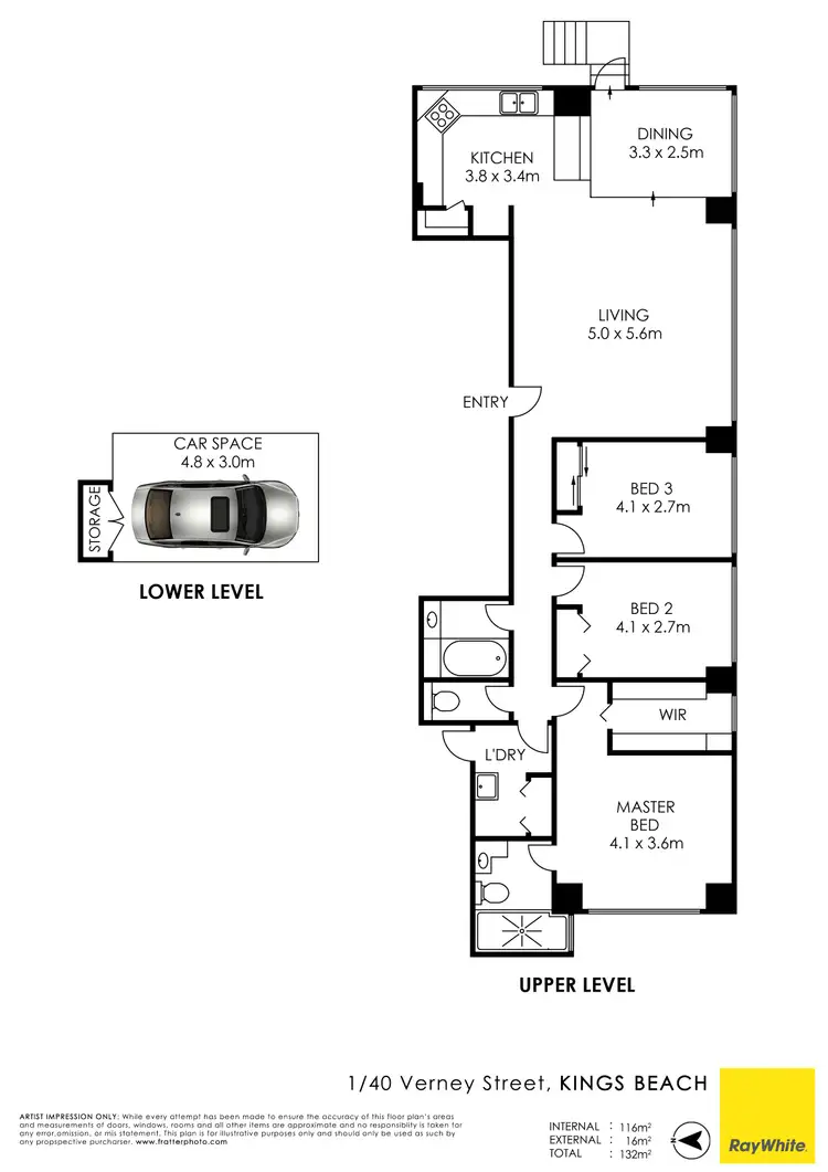 Floorplan of Homely unit listing, Unit 1/40 Verney Street, Kings Beach QLD 4551