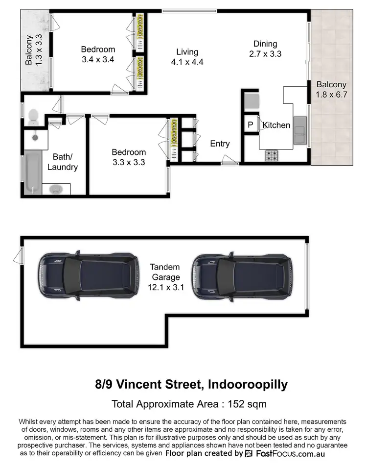 Floorplan of Homely apartment listing, 8/9 Vincent Street, Indooroopilly QLD 4068