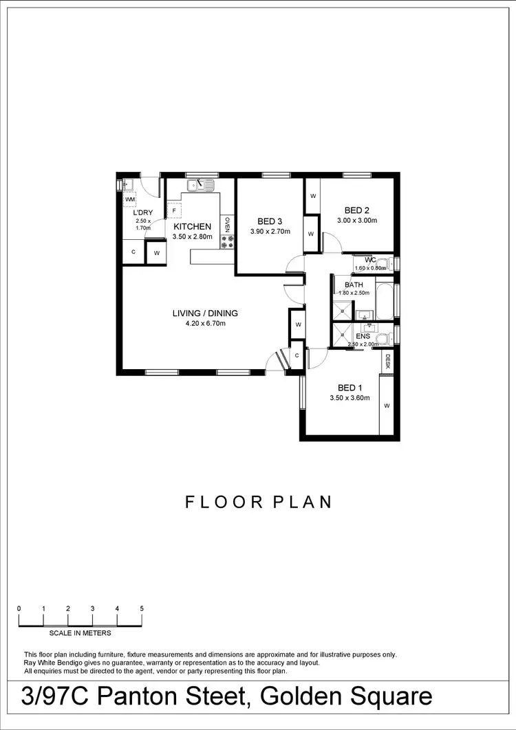 Floorplan of Homely house listing, 3/97C Panton Street, Golden Square VIC 3555