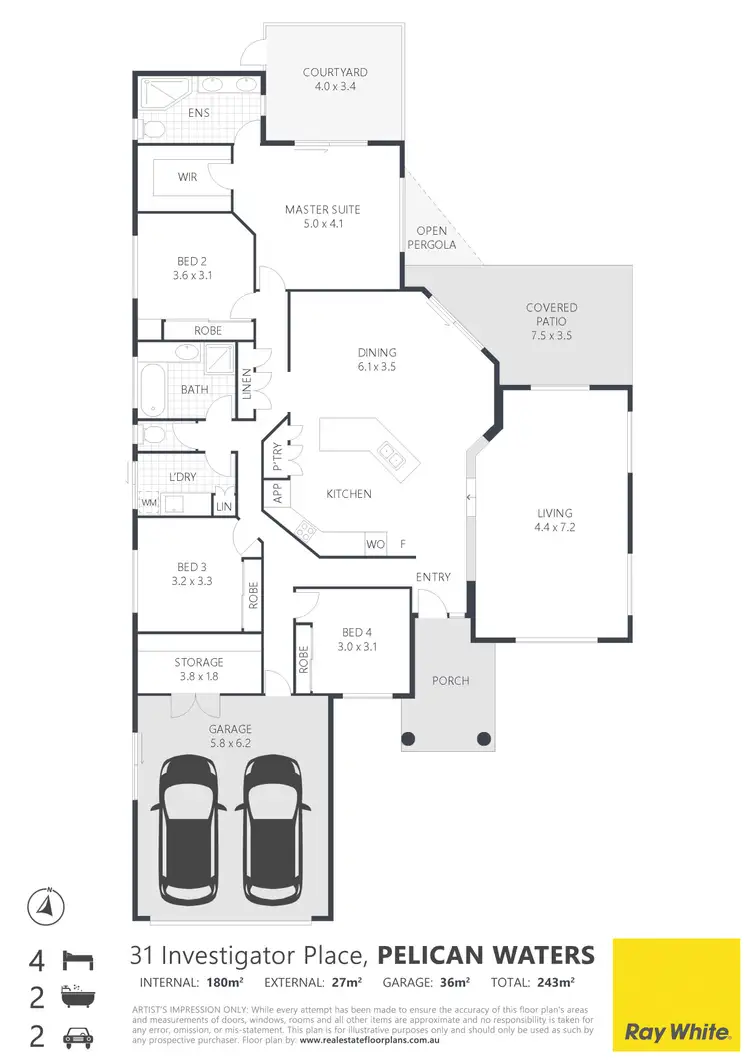 Floorplan of Homely house listing, 31 Investigator Place, Pelican Waters QLD 4551