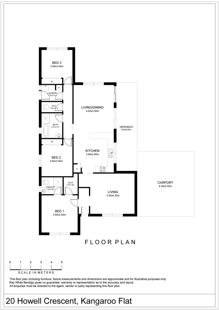 Floorplan of Homely house listing, 20 Howell Crescent, Kangaroo Flat VIC 3555