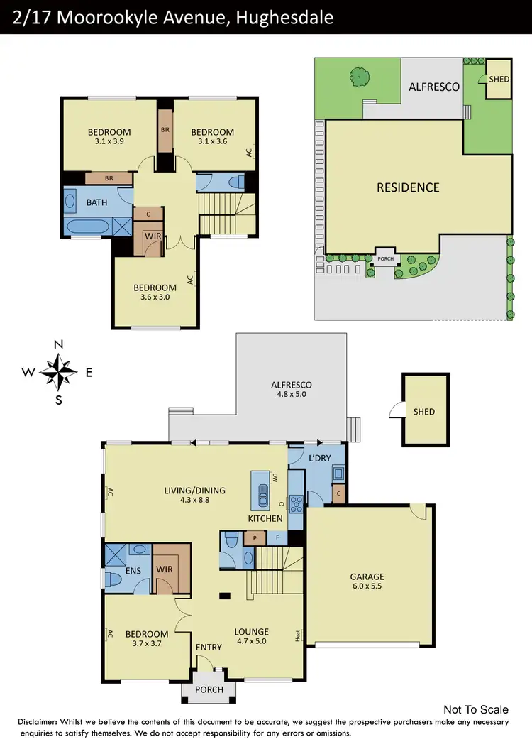 Floorplan of Homely townhouse listing, 2/17 Moorookyle Avenue, Hughesdale VIC 3166