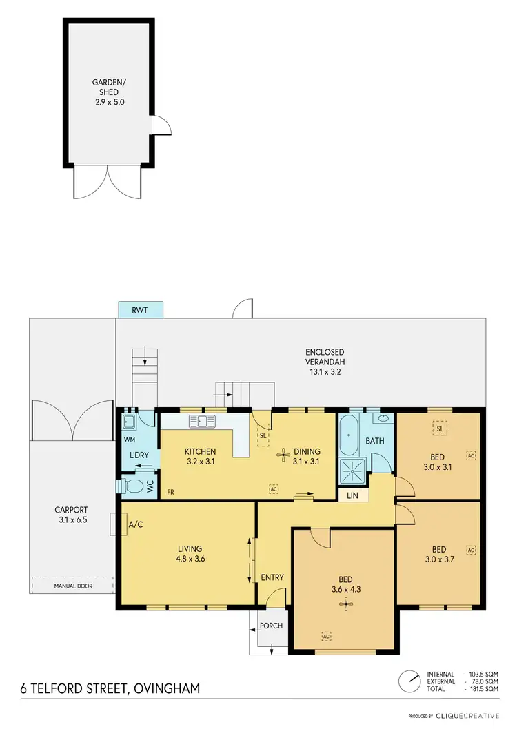 Floorplan of Homely house listing, 6 Telford Street, Ovingham SA 5082