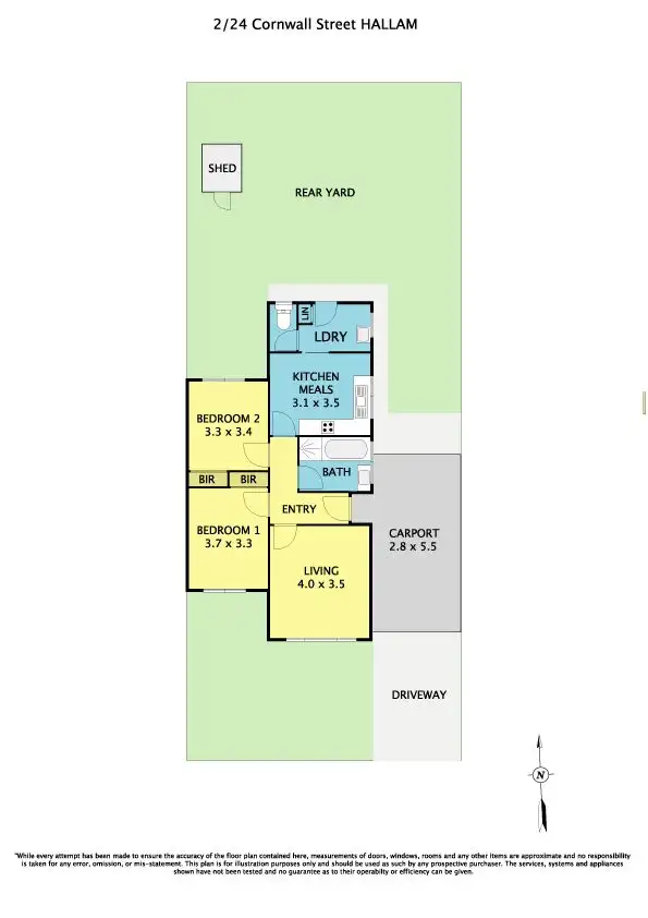Floorplan of Homely unit listing, 2/24 Cornwall Street, Hallam VIC 3803
